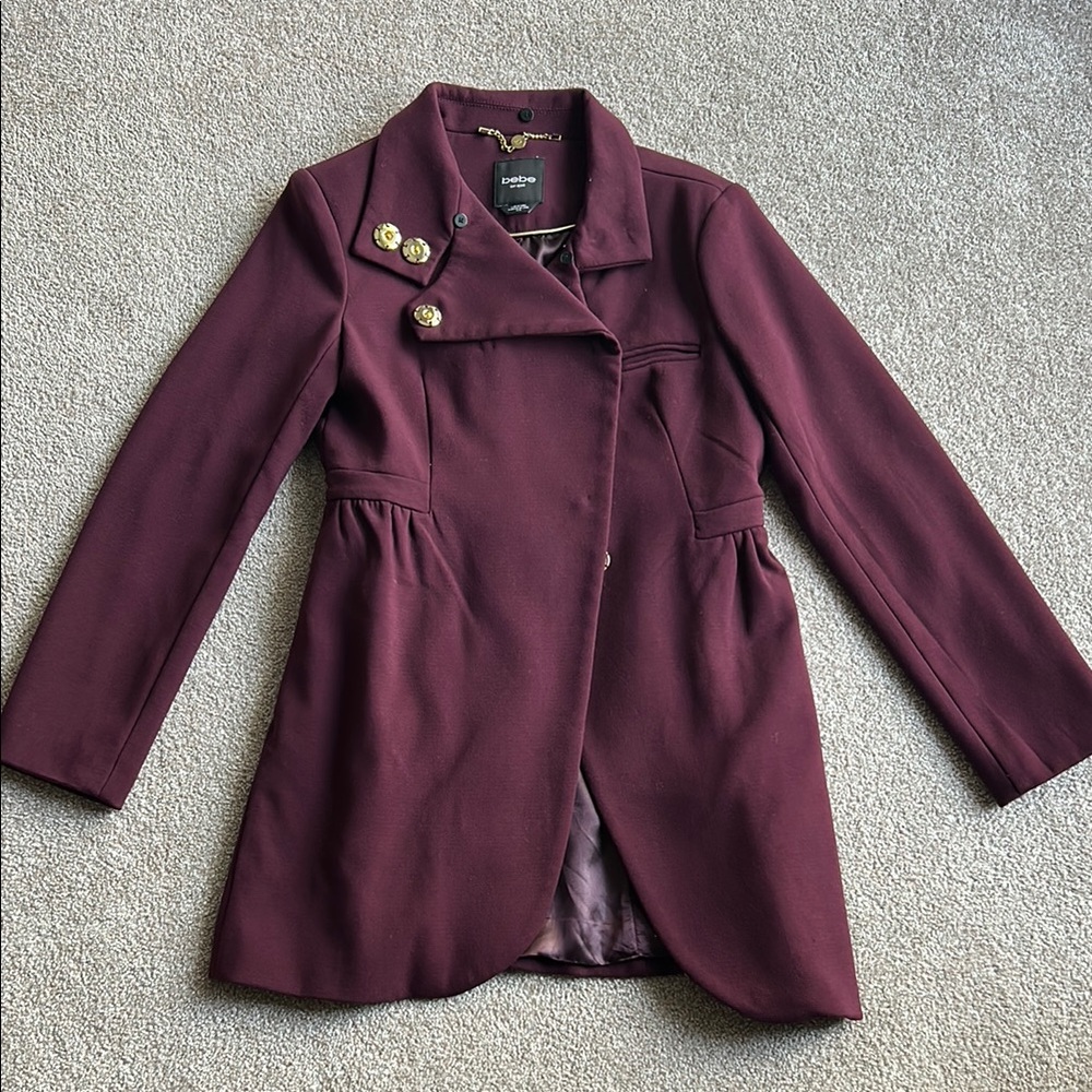 bebe Deep Burgundy Trench Coat
